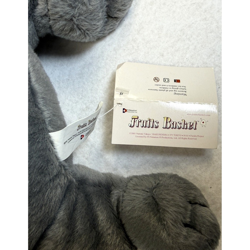 Fruits Basket Shigure Sohma Plush 2001 Funimation Gray Rare NWT - Picture 3 of 11